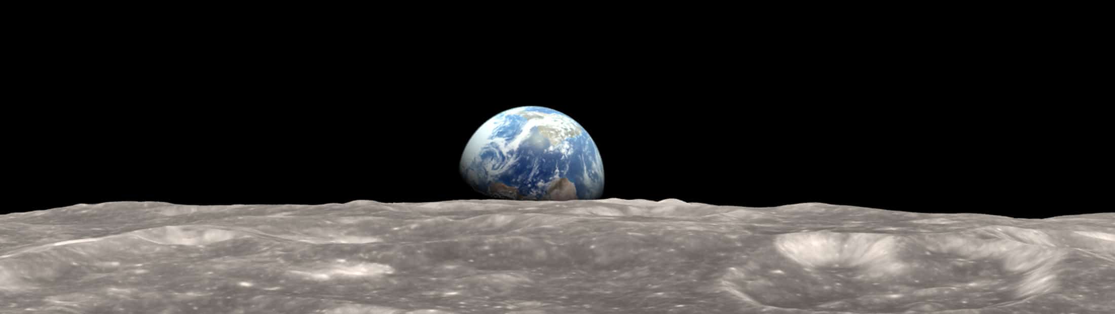 photo of earth taken from the moon