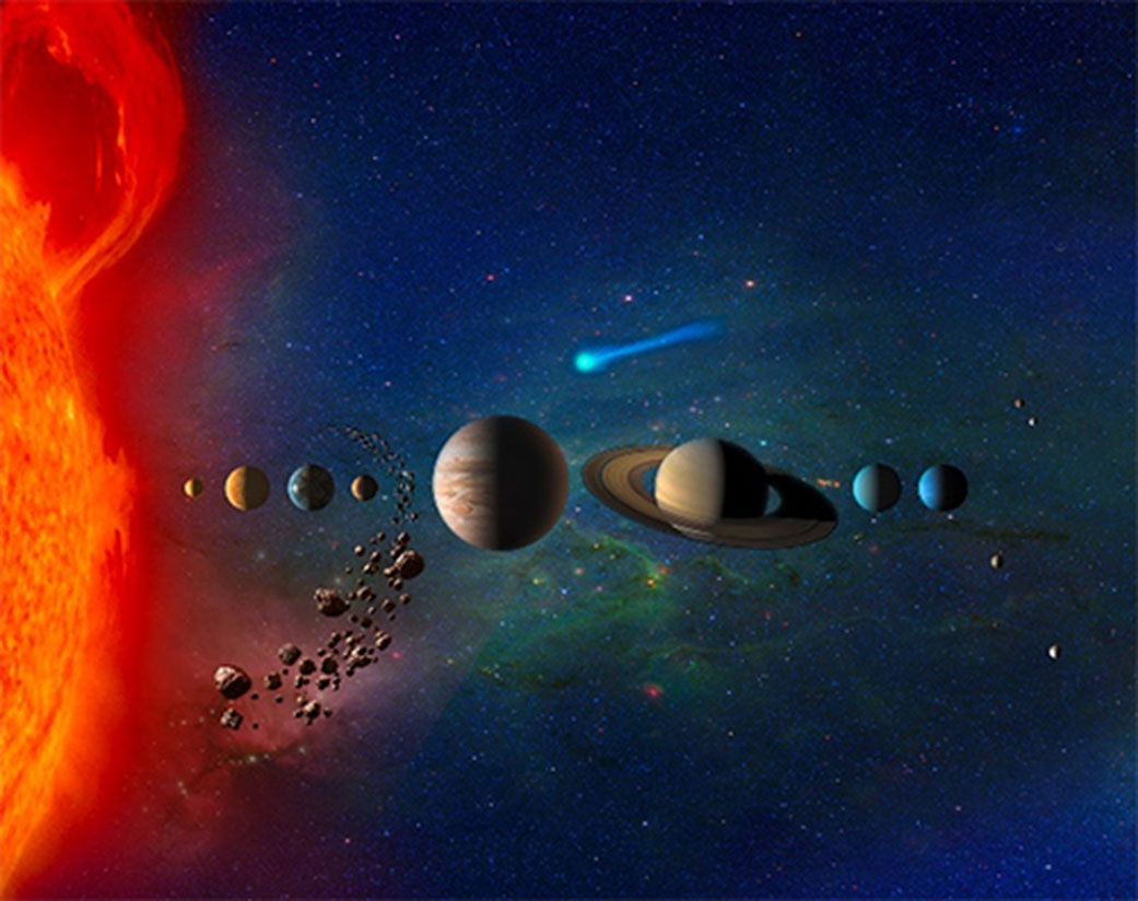 Graphic showing solar system from NASA