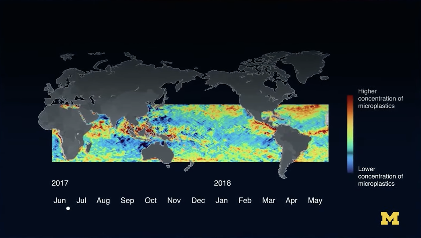 Graphic showing ocean data from CYGNSS