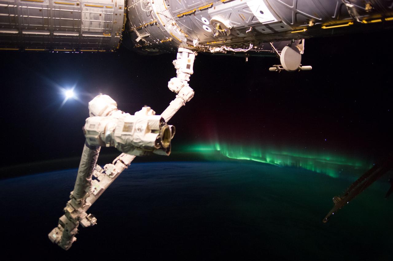 Photo of Aurora with ISS. Courtesy of NASA